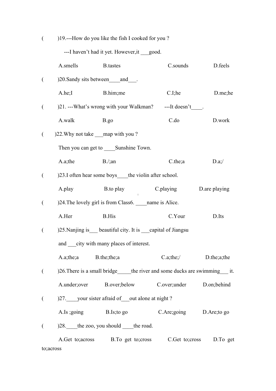 牛津译林版7年级下册Unit3-Unit4易错题集锦.docx_第3页