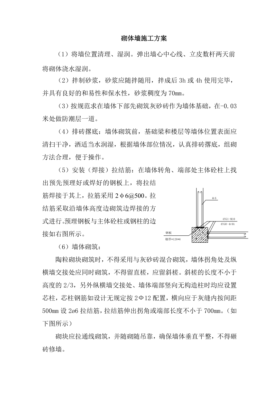 砌体墙施工方案.docx_第1页