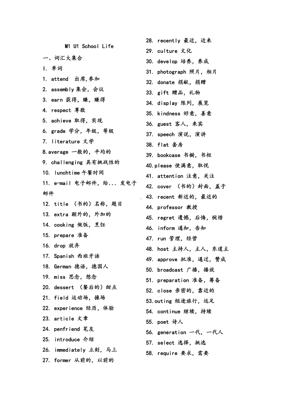 牛津高中英语模块一知识点整理[打印].doc_第1页