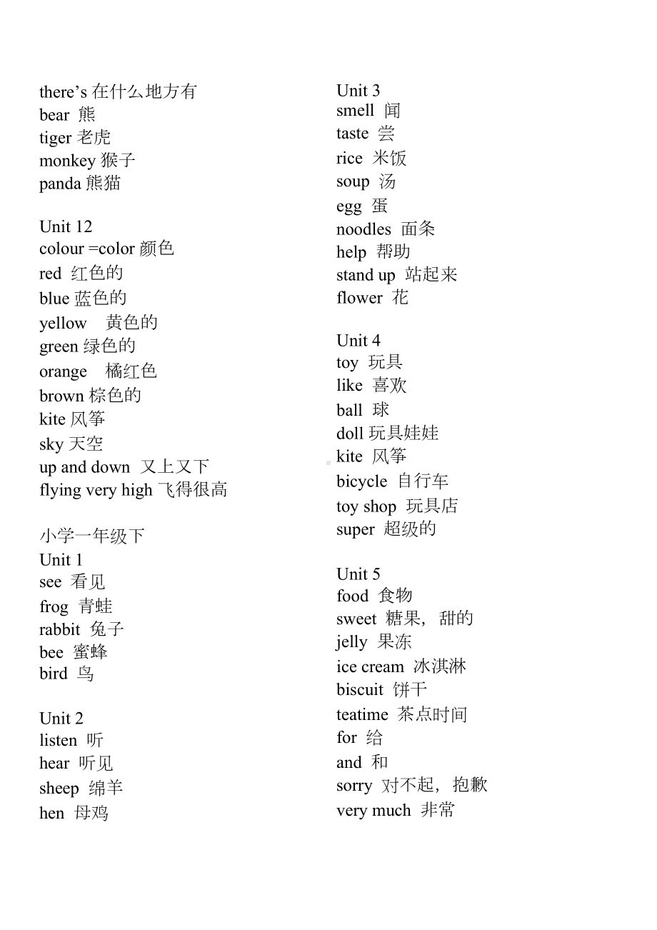 牛津深圳版小学英语各年级单词表.doc_第3页