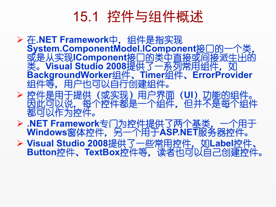 《C Sharp 3.0从基础到项目实战》课件第15章基本控件.ppt_第2页