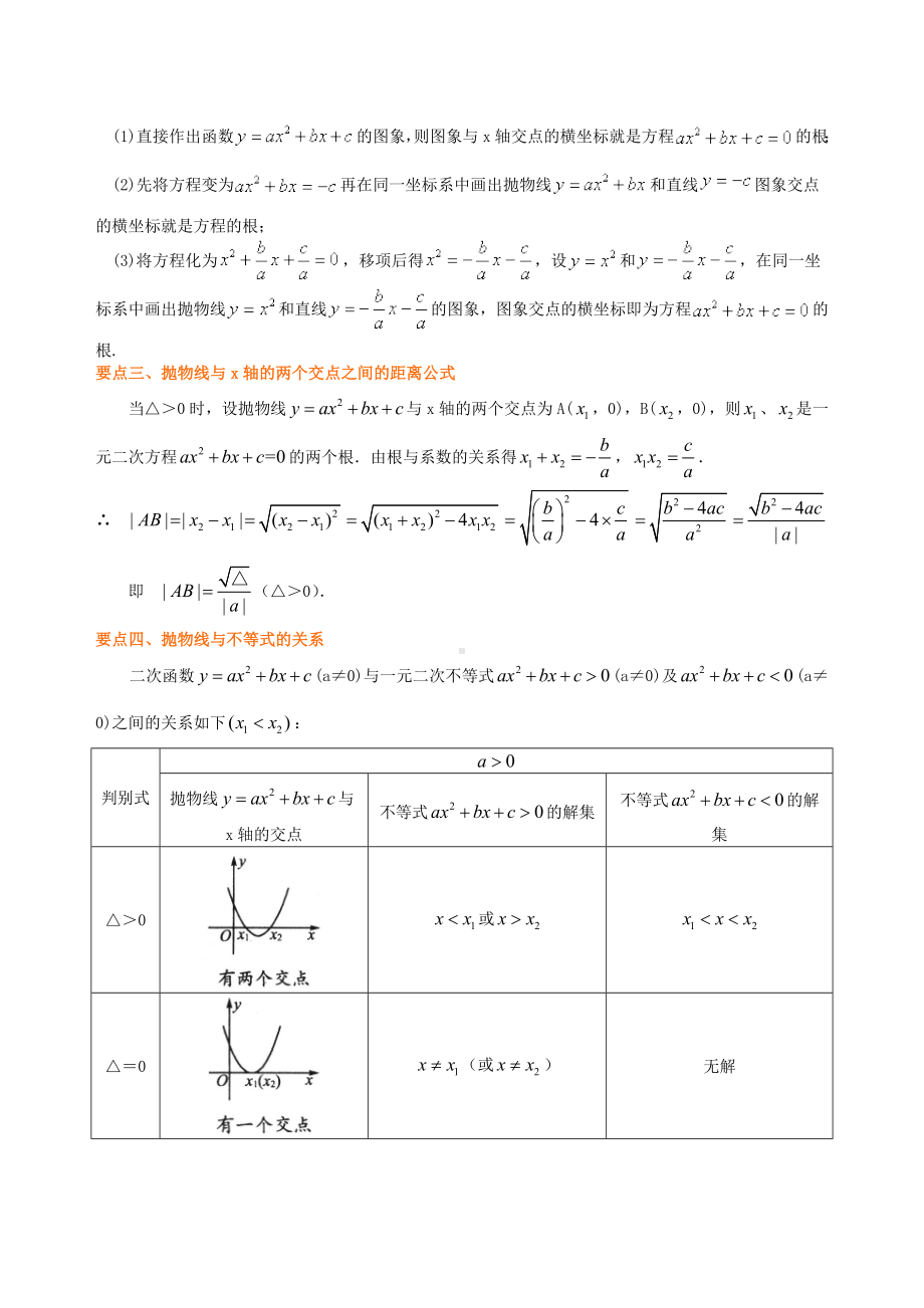 用函数观点看一元二次方程—知识讲解(提高)-初中数学（名校学案+详细解答）.doc_第3页