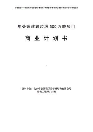 年处理建筑垃圾500万吨项目商业计划书写作模板-融资招商.doc