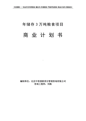 年储存3万吨粮食项目商业计划书写作模板-融资招商.doc