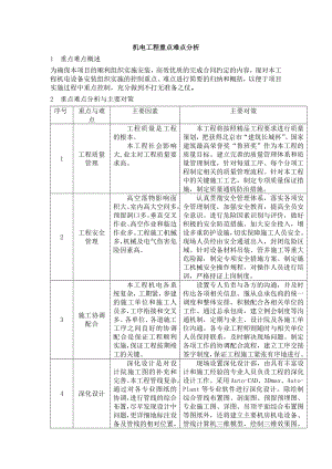 机电工程重难点分析.docx