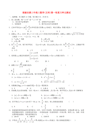 福建省高三数学(文科)第一轮复习单元测试(不等式).doc