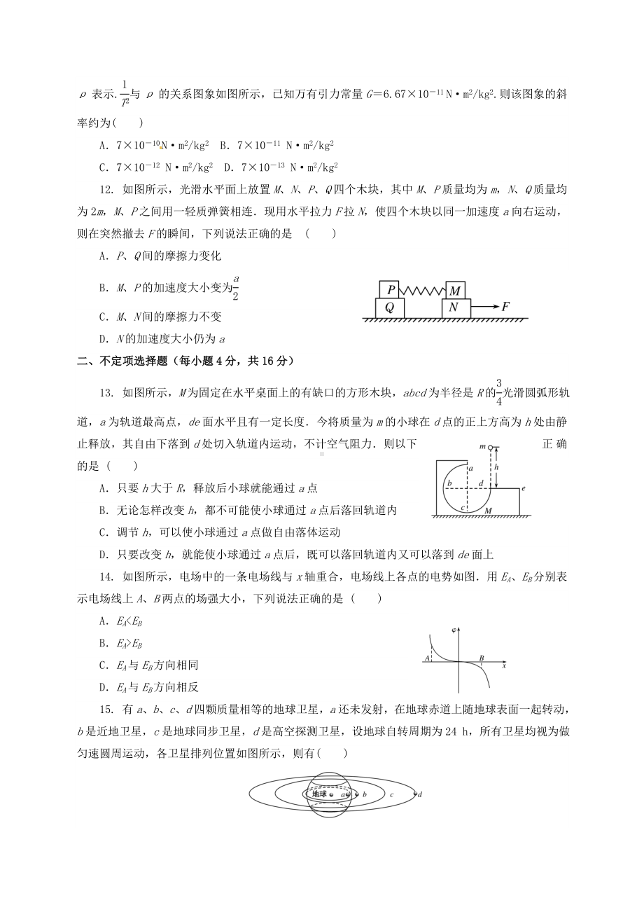 精选高二物理6月月考试题无答案.doc_第3页