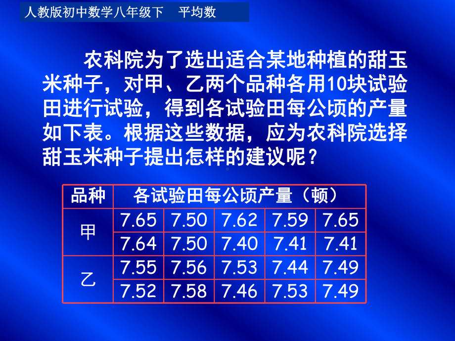 RJ人教版八年级数学下册课件20.1.1平均数2.pptx_第2页