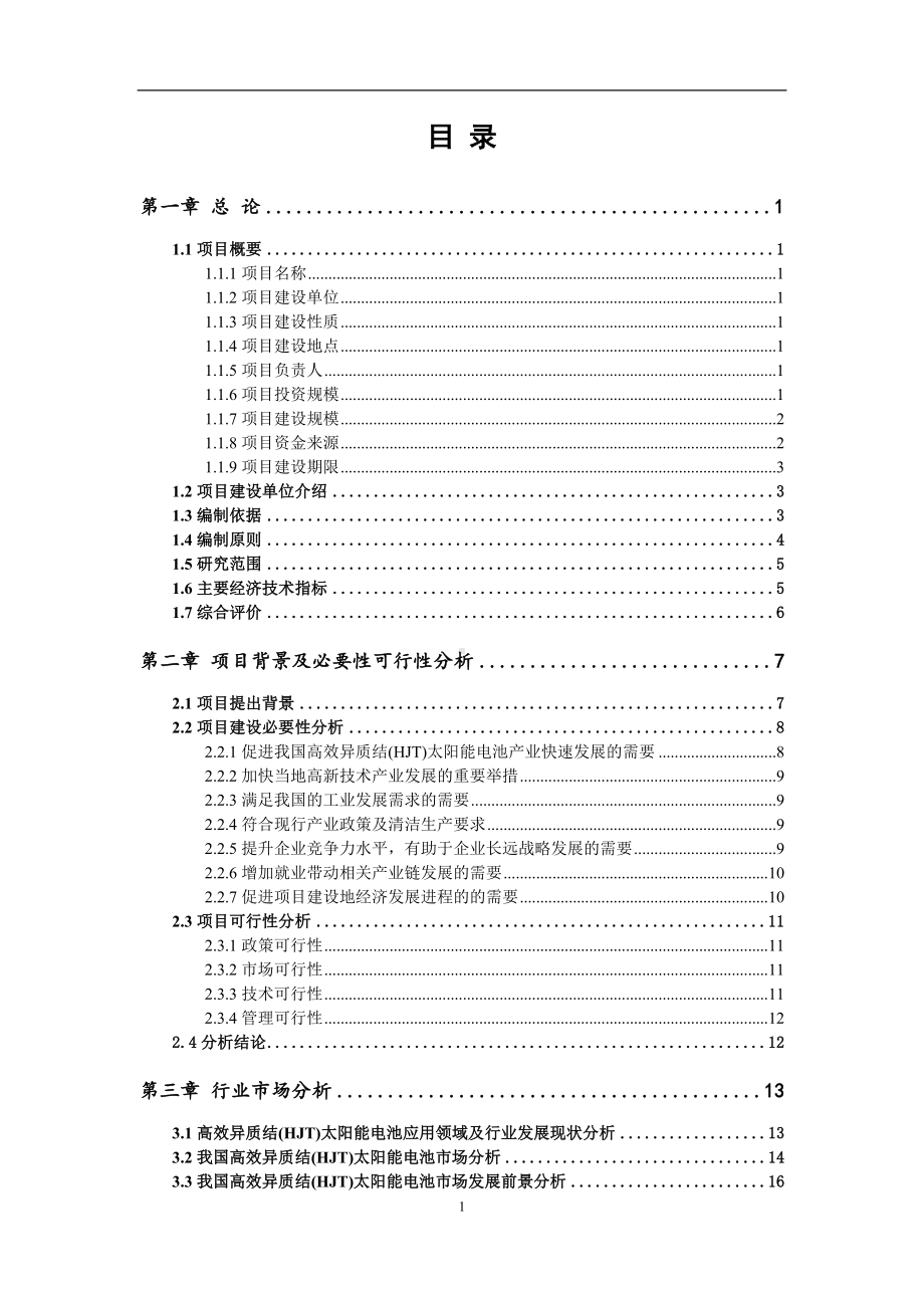 高效异质结(HJT)太阳能电池项目可行性研究报告范文.doc_第2页