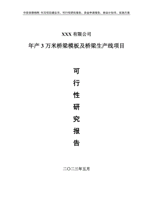 年产3万米桥梁模板及桥梁生产线项目申请可行性研究报告.doc