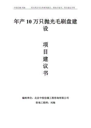 年产10万只抛光毛刷盘建设项目建议书写作模板.doc