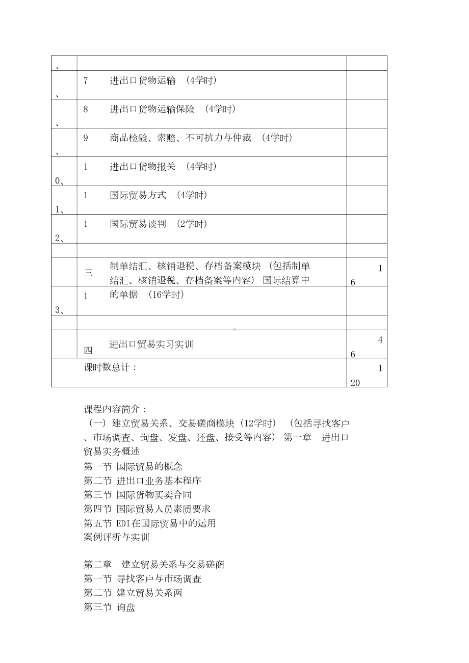 进出口贸易实务教学大纲.docx_第3页