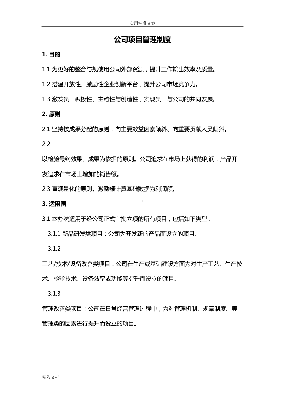 公司项目管理系统地规章制度(DOC 12页).doc_第1页