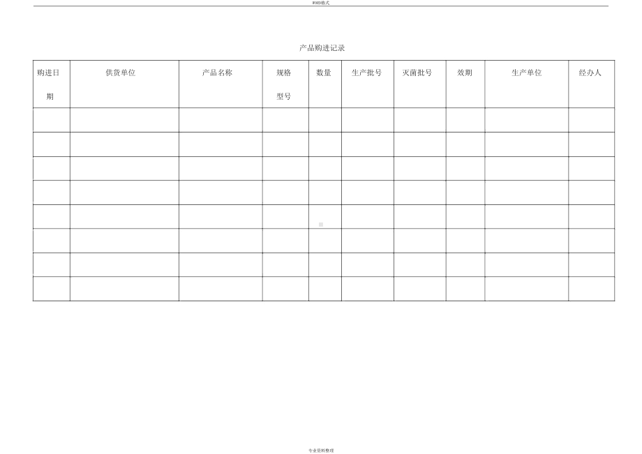 医疗器械经营企业质量管理制度及工作程序附属表格(多表格)(DOC 20页).docx_第2页