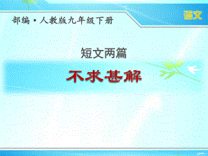 部编人教版九年级下册语文短文两篇《不求甚解》优秀课件.ppt