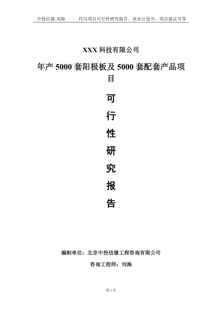 年产5000套阳极板及5000套配套产品项目可行性研究报告写作模板定制代写.doc_第1页