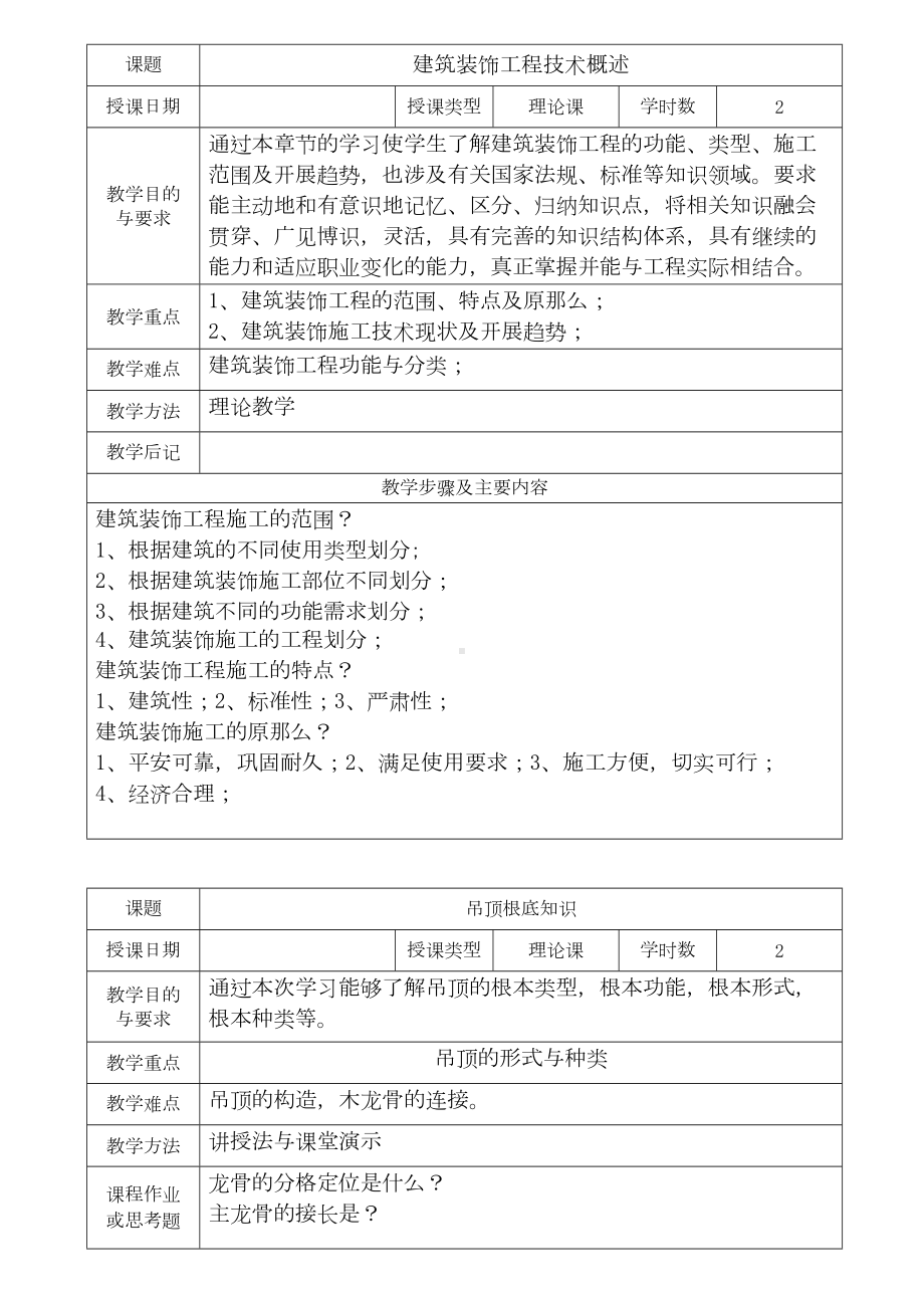 《建筑装饰施工技术》教案-(DOC 29页).doc_第3页