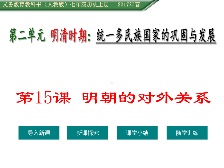 部编人教版七年级历史下册第三单元第15课-《明朝的对外关系》课件.ppt_第1页