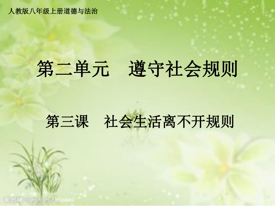 部编人教版初中八年级上册道德与法治《第三课社会生活离不开规则：维护秩序》公开课课件整理.ppt_第1页