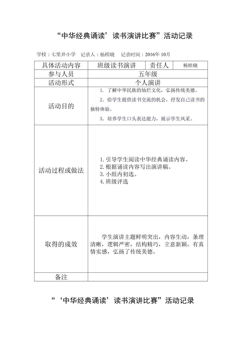 中华经典诵读活动记录表(DOC 6页).doc_第1页