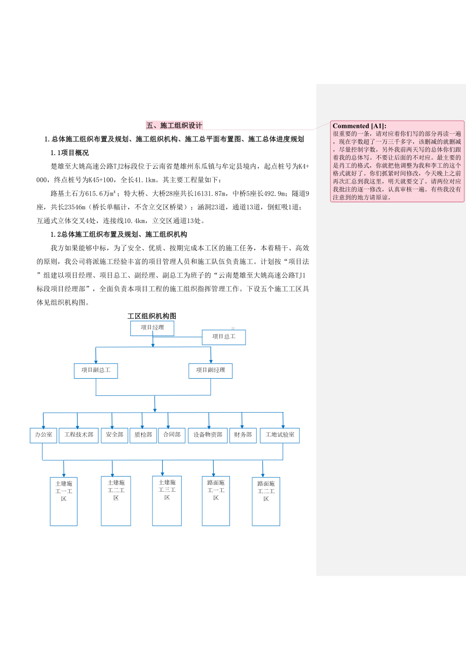 合同段施工组织设计初稿(DOC 45页).docx_第1页