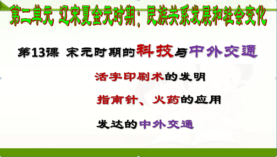 部编新人教版七年级历史下册课件：第13课宋元时期的科技与中外交通.pptx_第3页