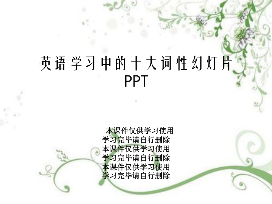 英语学习中的十大词性教学课件.ppt_第1页