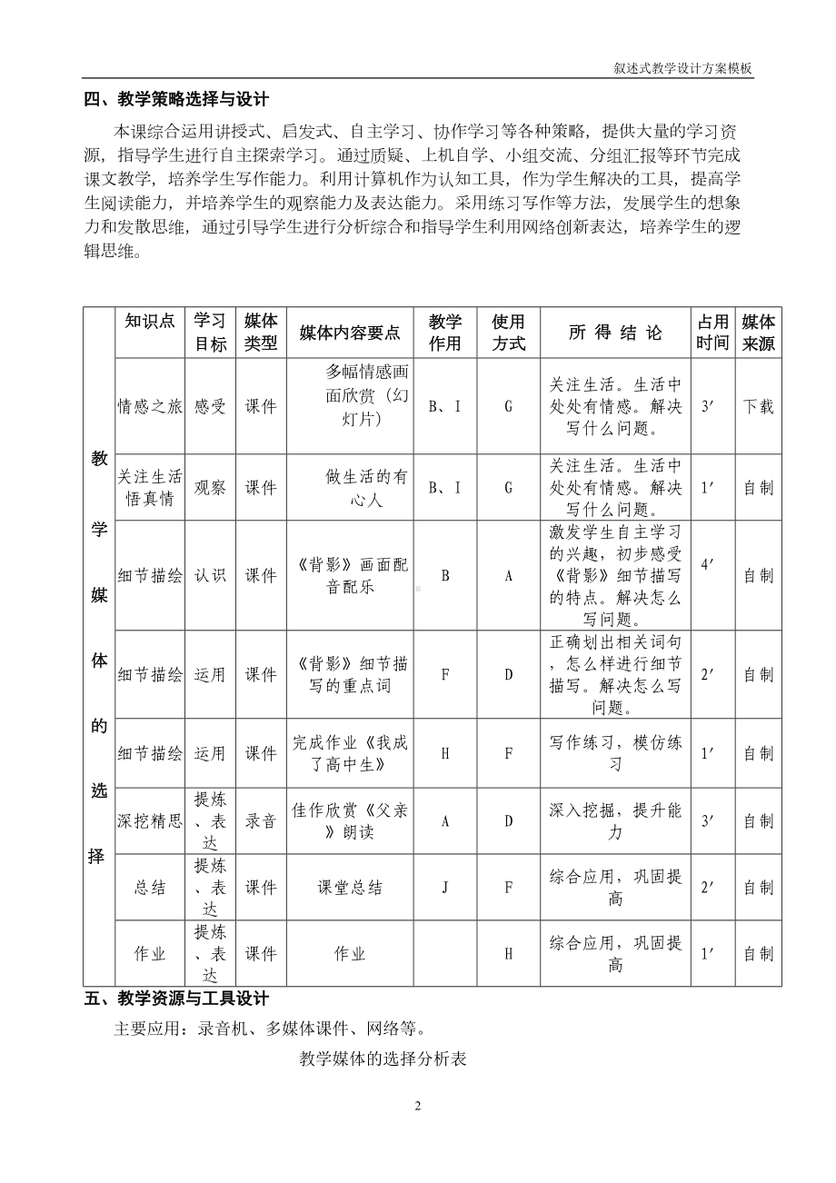 写触动心灵的人和事教学设计方案模板(DOC 10页).doc_第2页