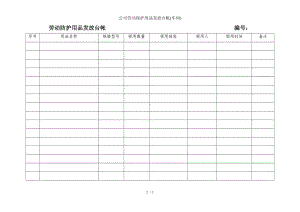 公司劳动保护用品发放台帐(车间)参考模板范本.doc