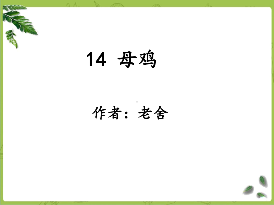 部编四下语文14《母鸡》课件.ppt_第1页