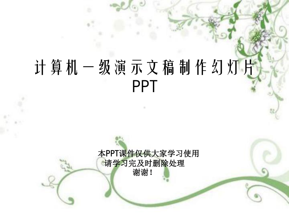 计算机一级演示文稿制作教学课件.ppt_第1页