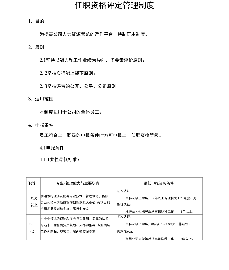 任职资格评定管理制度(DOC 11页).docx_第1页