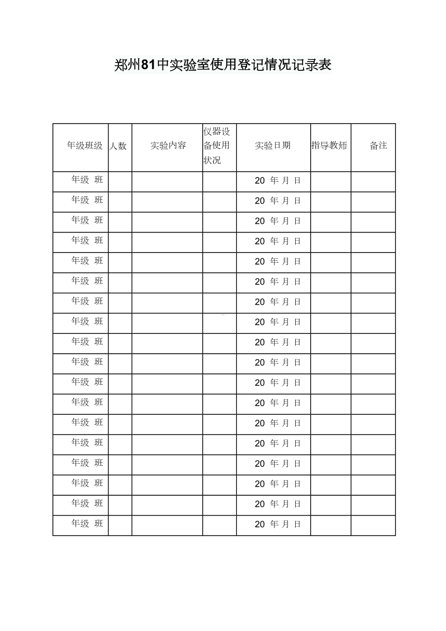 初中物理实验室仪器使用登记情况记录表(DOC 15页).doc_第1页