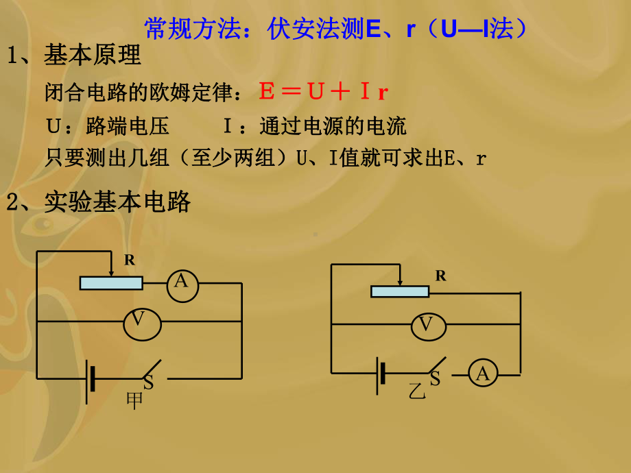 选修3124测定电源的电动势和内电阻课件.ppt_第2页