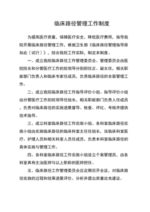 临床路径管理系统规章制度及实施方案设计(DOC 19页).doc