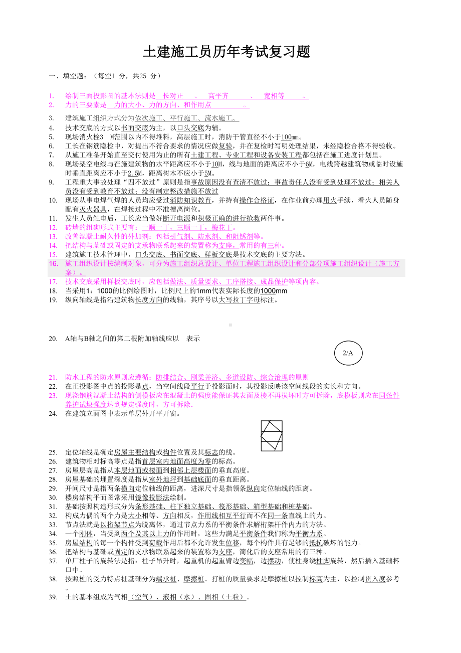 土建施工技术员试题(DOC 34页).doc_第1页