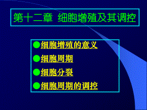 细胞生物学第12章-细胞增殖及其调控-3版课件.ppt