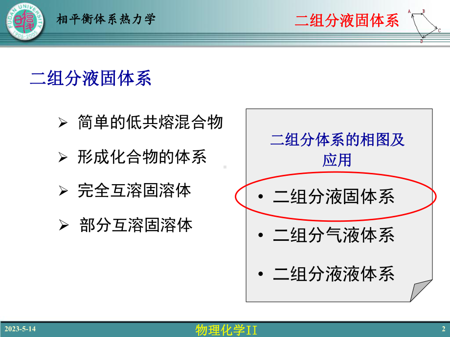 物理化学Ⅱ63-相平衡体系热力学(三)-二组分液固体系的相图-2课件.ppt_第2页