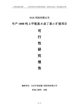 年产1000吨2-甲氨基-5-叔丁基-1扩建项目可行性研究报告写作模板定制代写.doc