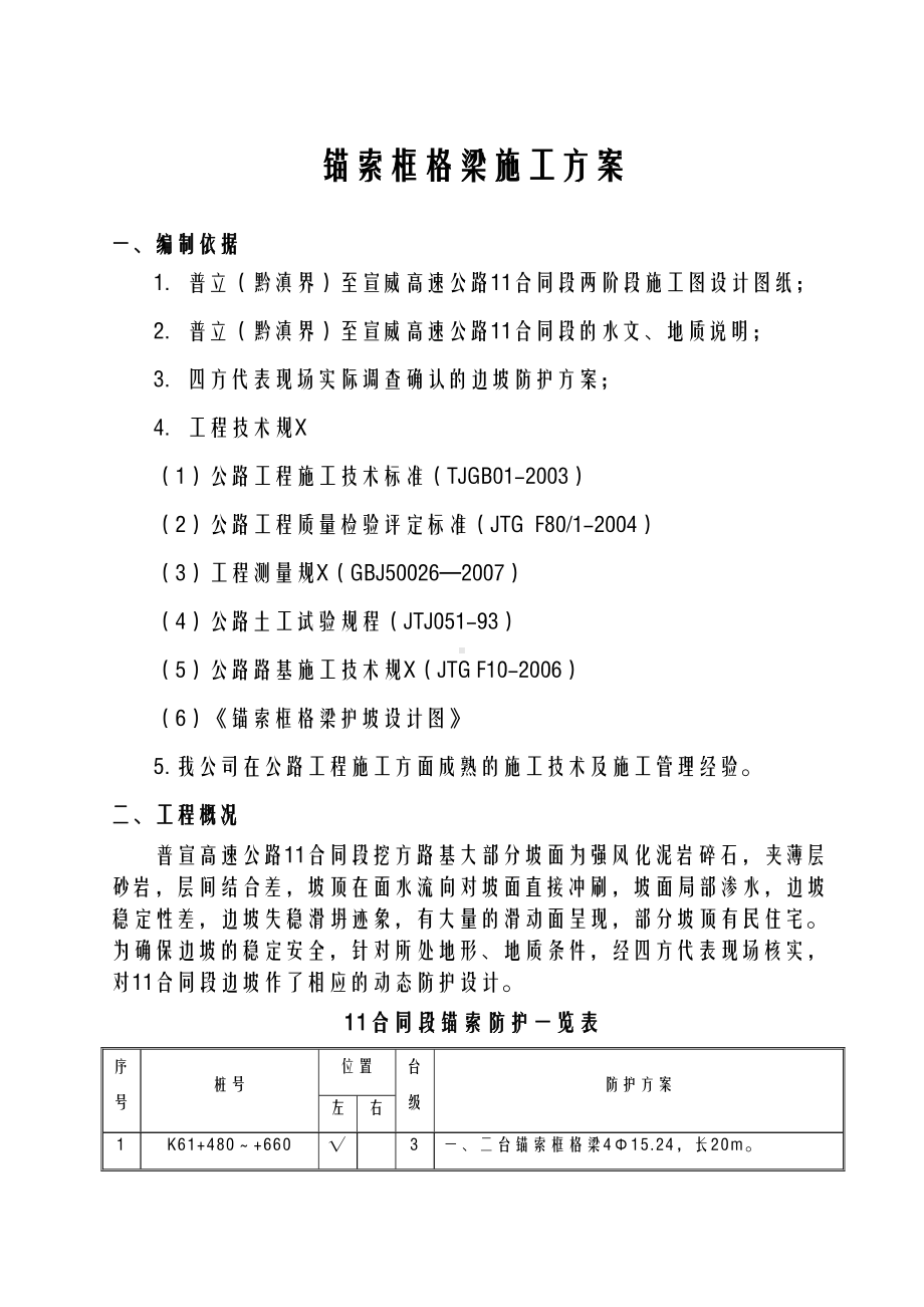 合同段锚索框格梁工程施工组织设计方案(DOC 26页).docx_第1页