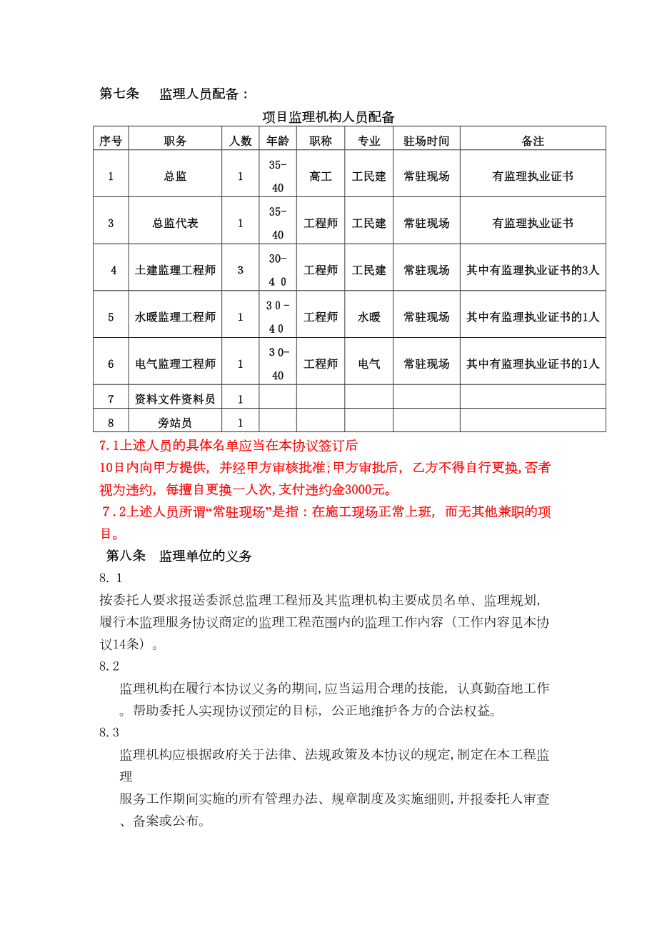 住宅楼工程委托监理合同补充协议(总价包死)模版(DOC 16页).doc_第3页