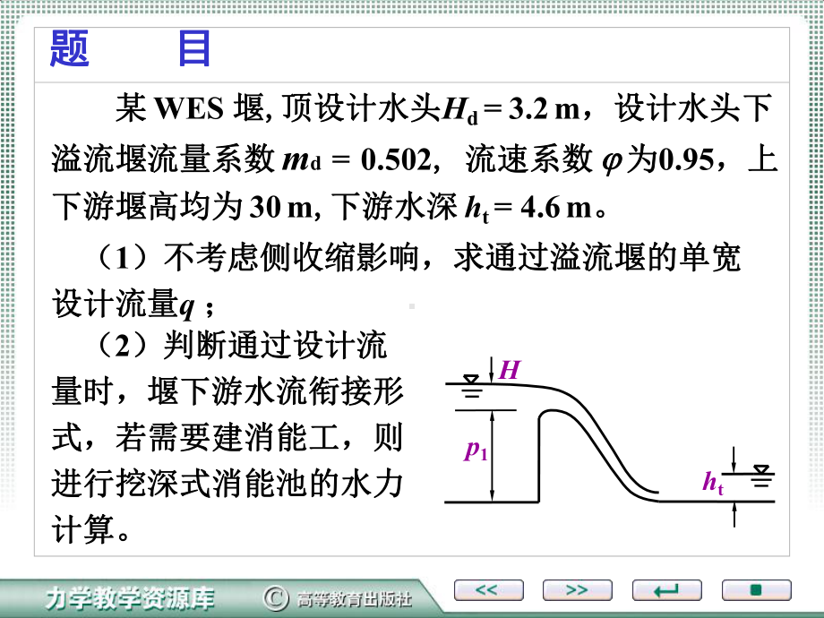 第八章堰流及闸孔出流典型例题课件.ppt_第1页