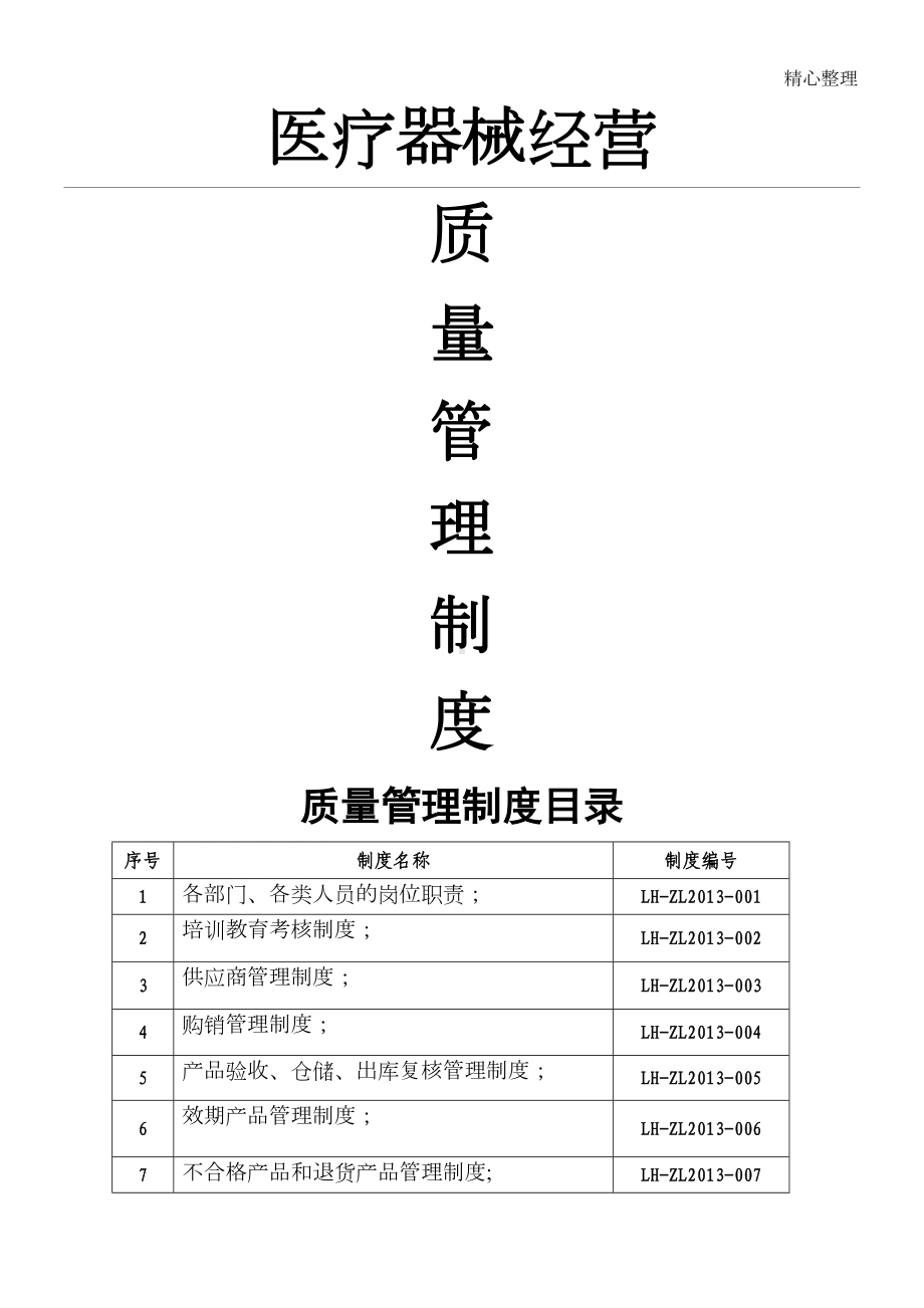 医疗器械质量管理制度守则(DOC 32页).doc_第1页