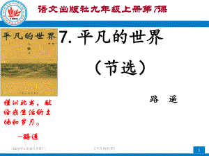 语文版九年级语文上册《平凡的世界》课件.pptx