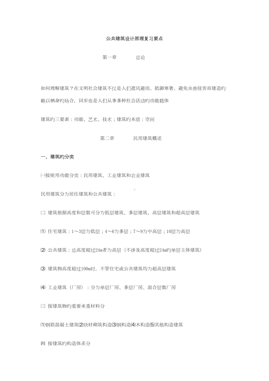 公共优质建筑设计原理复习要点(DOC 16页).doc_第1页