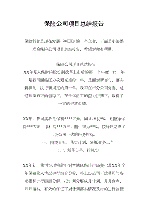 保险公司项目总结报告(DOC 27页).docx