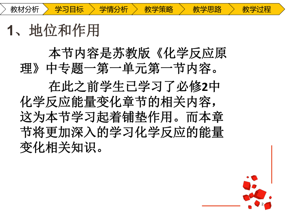 苏教版化学选修四说课课件：11化学反应中的焓变2.pptx_第2页