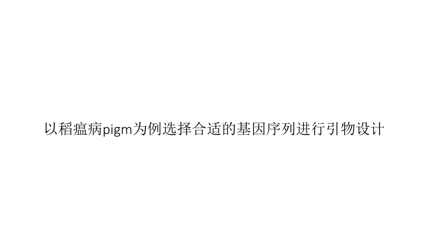 设计引物前的基因序列比对和合适基因序列查找例pigm课件.pptx_第1页