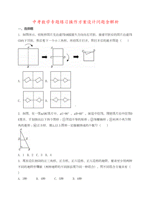 中考数学专题练习操作方案设计问题含解析(DOC 11页).doc