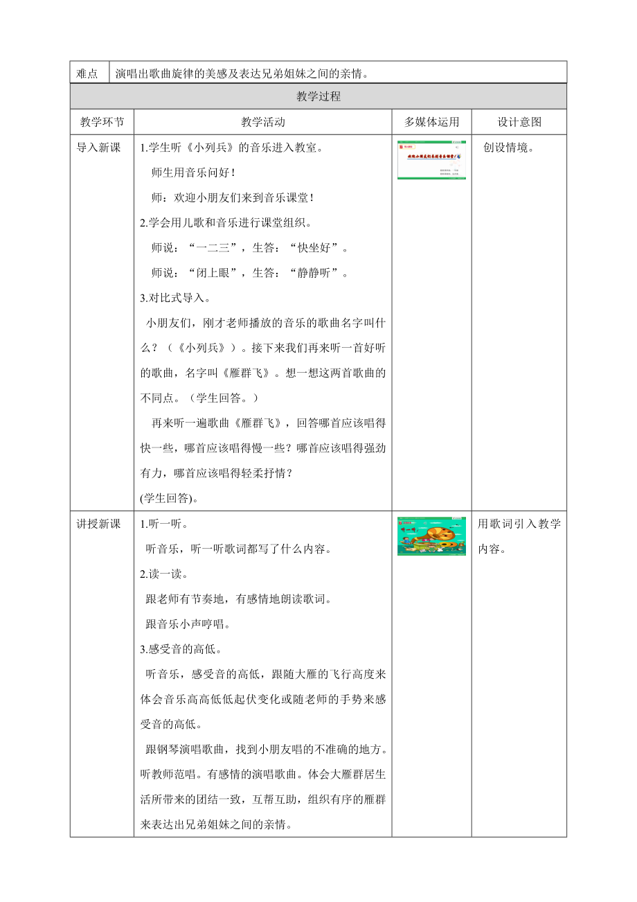 花城版小学音乐一年级上册第5课雁群飞-教案.doc_第2页